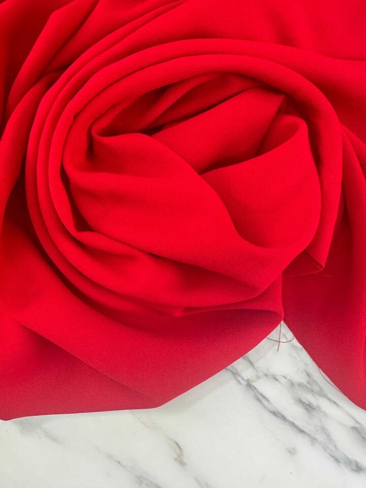 Kırmızı İthal Rubi Krep Elbise Etek Abaya Pantolon