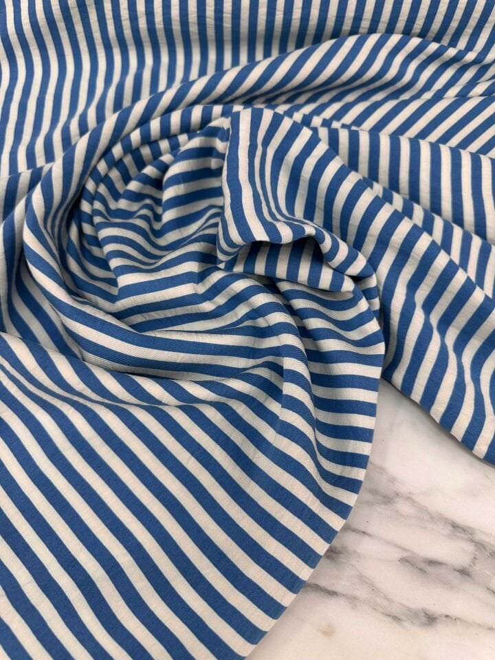 Boyuna Çizgili Yüzde Yüz Pamuklu Elbise Gömlek Tunik