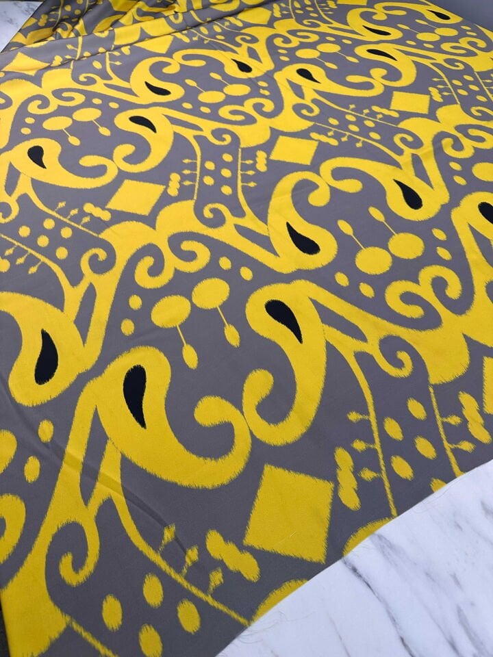 Desenli İpek Saten Elbise Etek Gömlek Şalvar