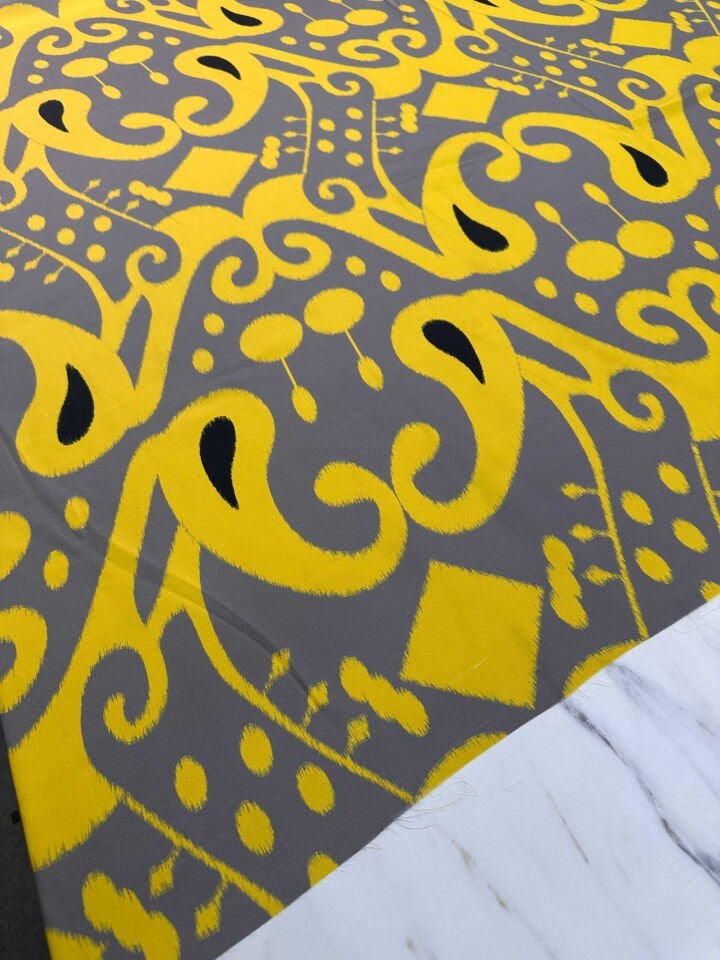 Desenli İpek Saten Elbise Etek Gömlek Şalvar