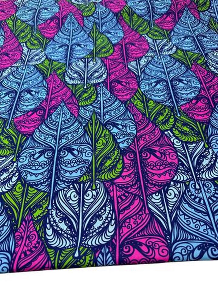 Yaprak Desen Elbiselik Gömleklik Krep Kumaş