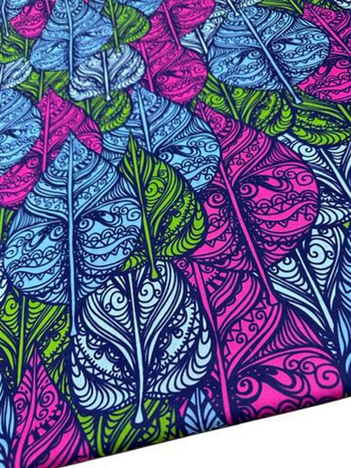 Yaprak Desen Elbiselik Gömleklik Krep Kumaş