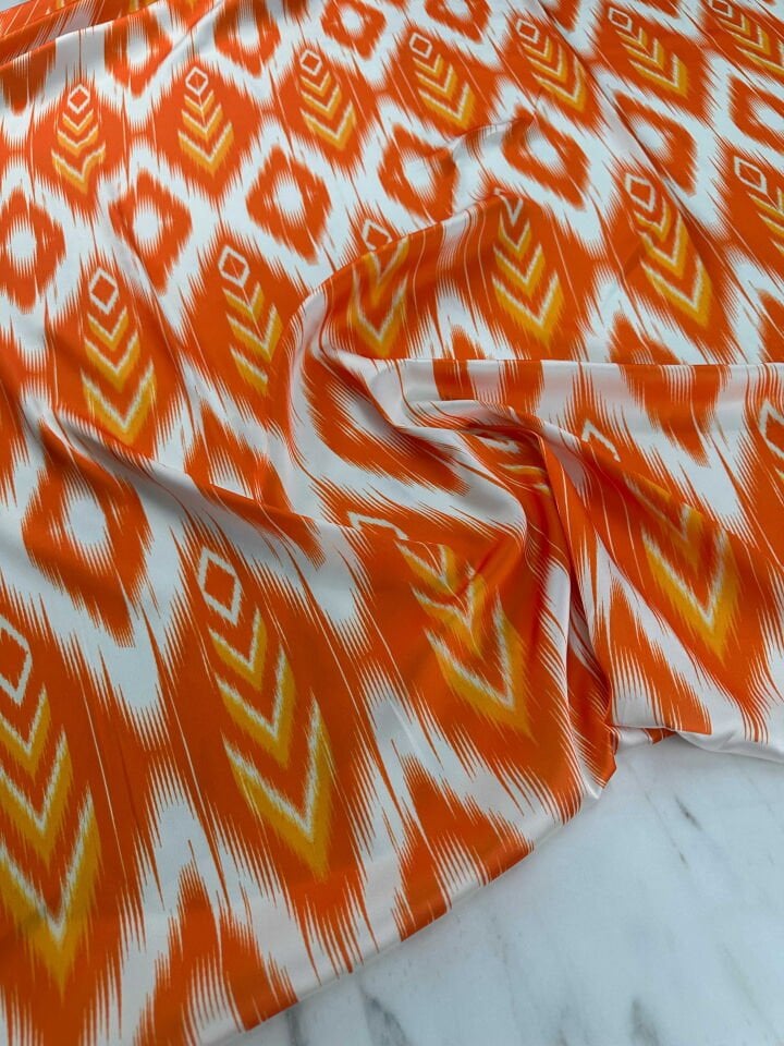 Desenli İpek Saten Elbise Etek Gömlek Şalvar