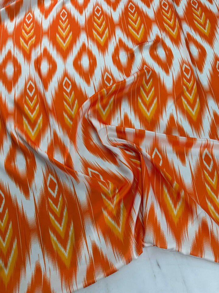 Desenli İpek Saten Elbise Etek Gömlek Şalvar