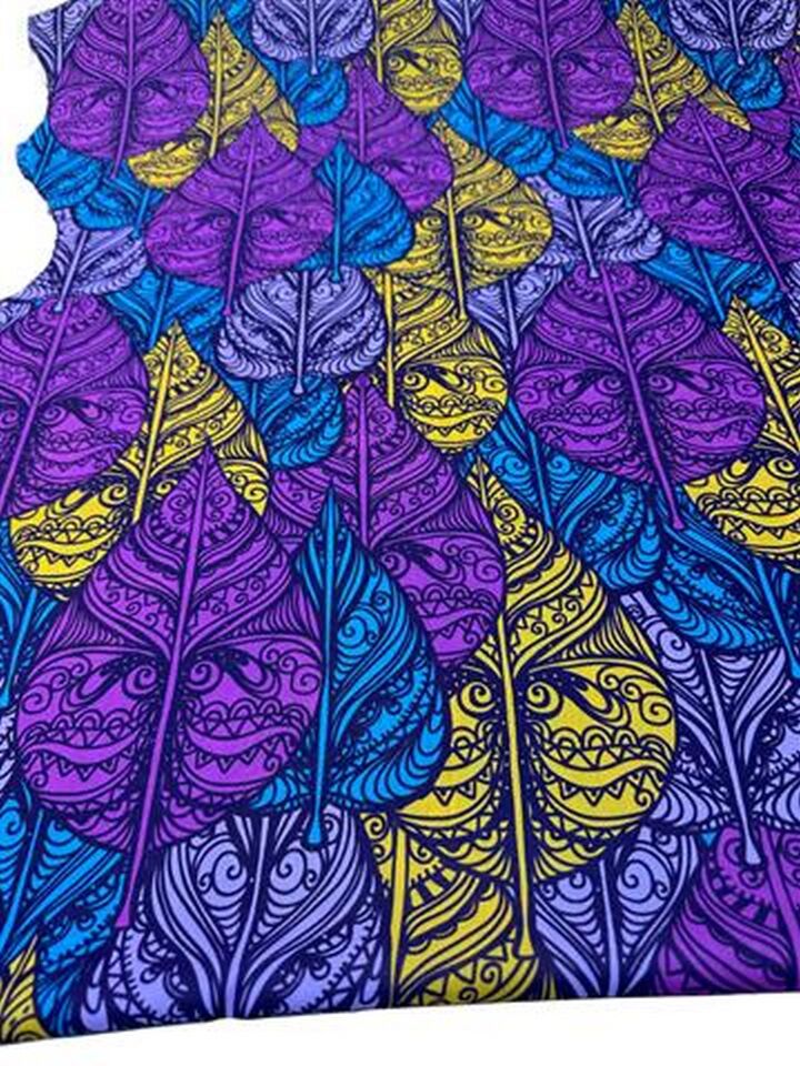 Yaprak Desen Elbiselik Gömleklik Krep Kumaş