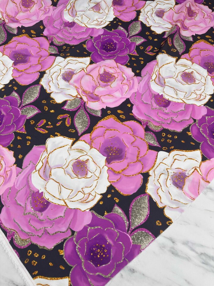 Desenli Krep KUmaş Elbise Etek Gömlek Şalvar