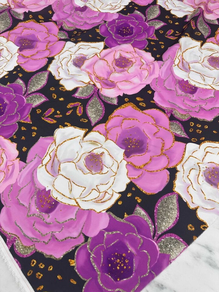 Desenli Krep KUmaş Elbise Etek Gömlek Şalvar