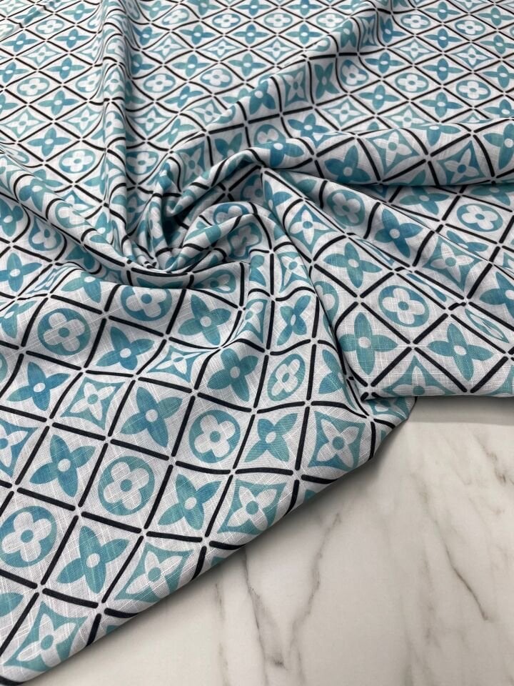 Lv Desen Elbiselik Pantolonluk  Keten Kumaş