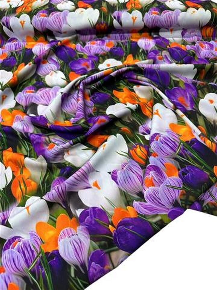 Çuha Çiçeği Desen Elbiselik Gömleklik Krep Kumaş