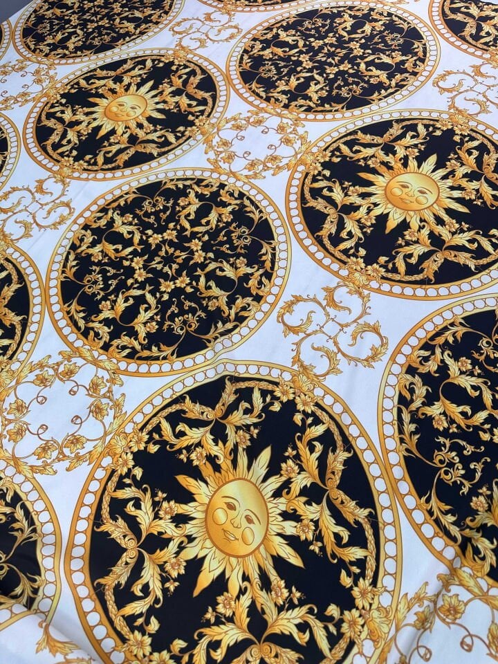 Desenli Krep Kumaş Elbise Etek Gömlke Şalvar