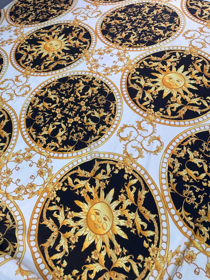 Desenli Krep Kumaş Elbise Etek Gömlke Şalvar