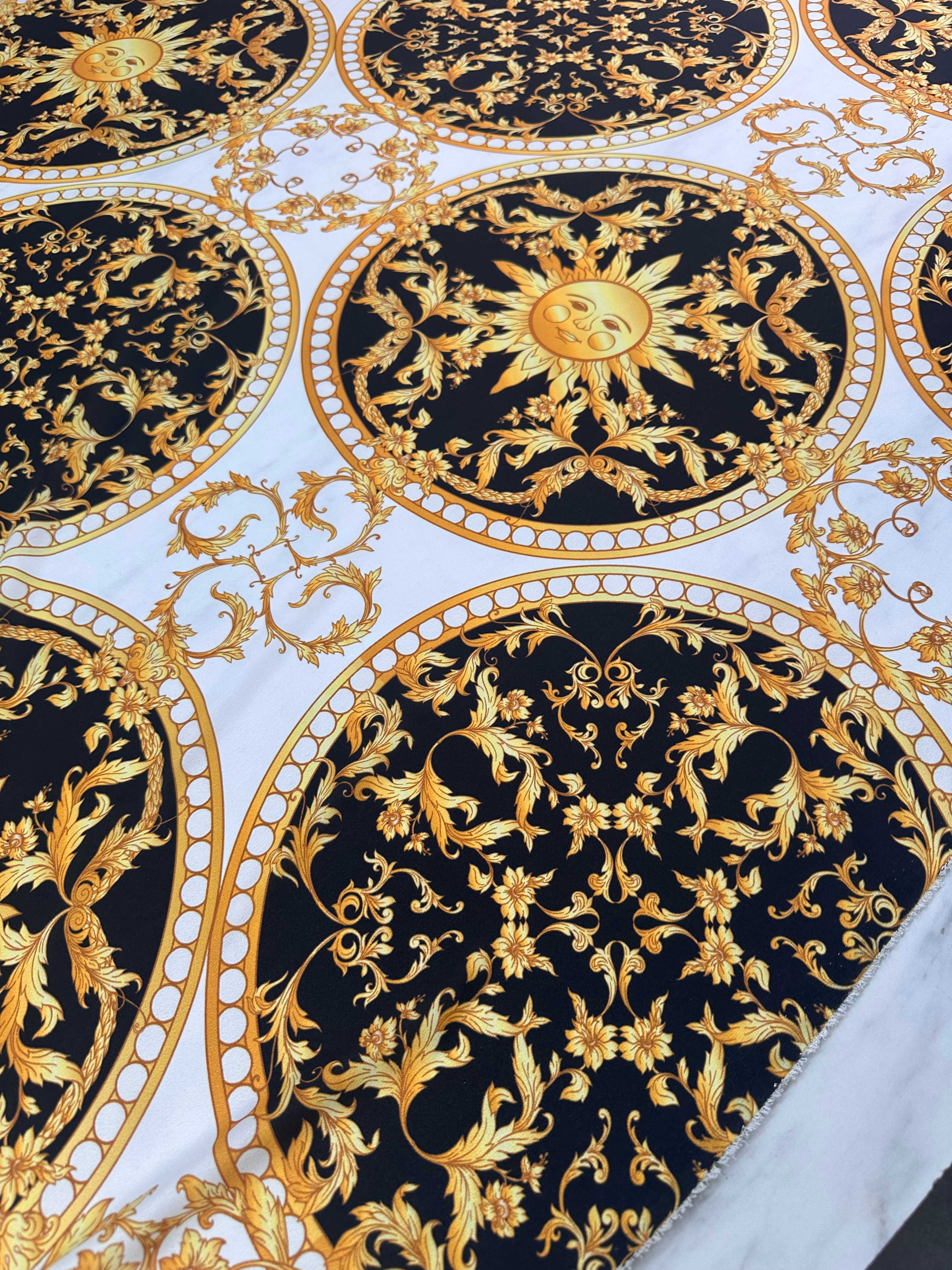 Desenli Krep Kumaş Elbise Etek Gömlke Şalvar