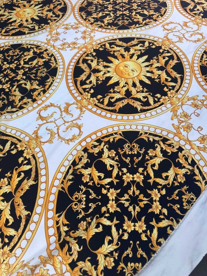 Desenli Krep Kumaş Elbise Etek Gömlke Şalvar