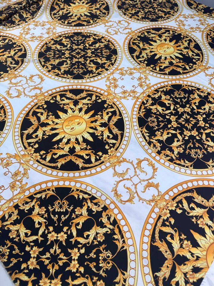 Desenli Krep Kumaş Elbise Etek Gömlke Şalvar