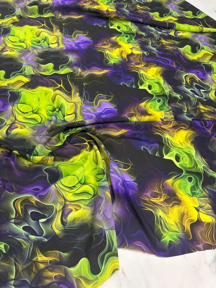 Desenli Krep Kumaş Elbise Etek Gömlek Şalvar