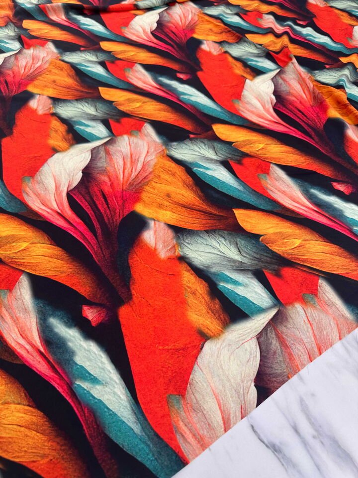 Desenli İpek Kumaş Elbise Etek Gömlek Şalvar