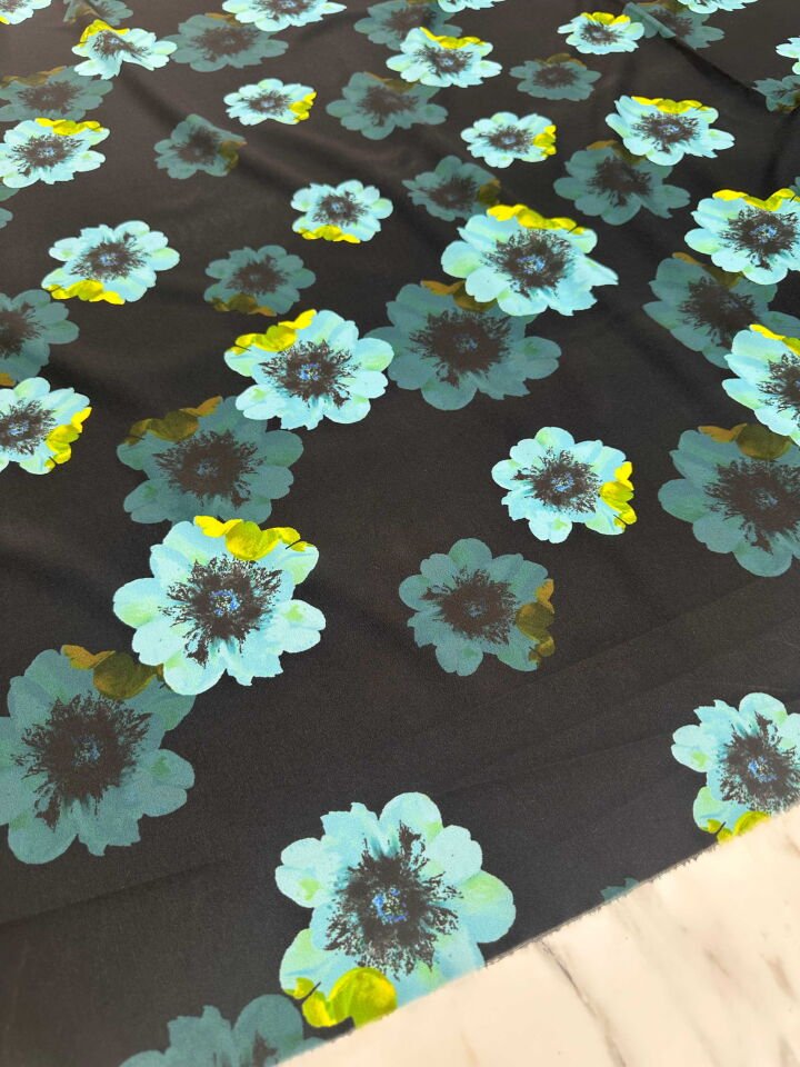 Desenli Krep Kumaş Elbise Etek Gömlek Şalvar