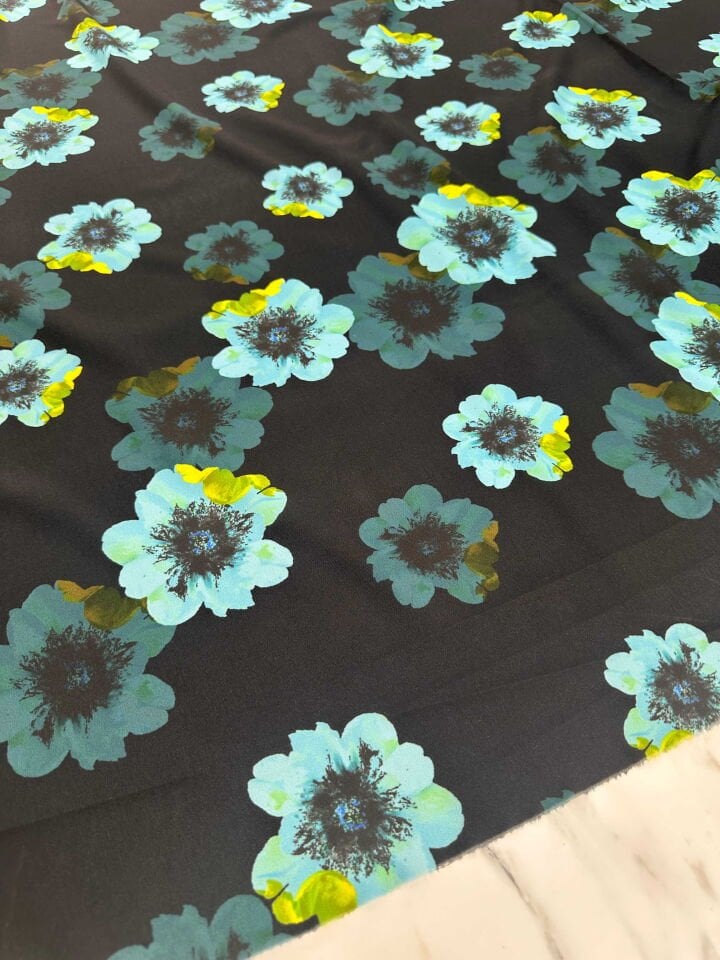 Desenli Krep Kumaş Elbise Etek Gömlek Şalvar