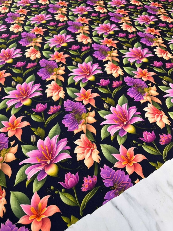 Fantazi Dijital Baskı Krep Kumaş Yumuşak Dökümlü Kırışmaz