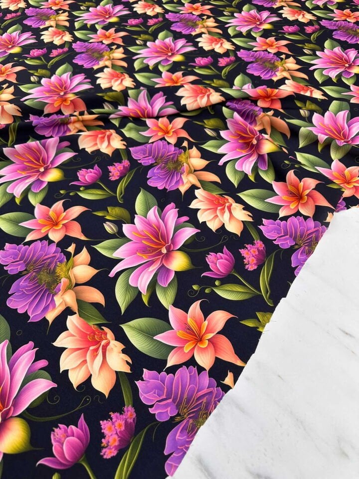 Fantazi Dijital Baskı Krep Kumaş Yumuşak Dökümlü Kırışmaz