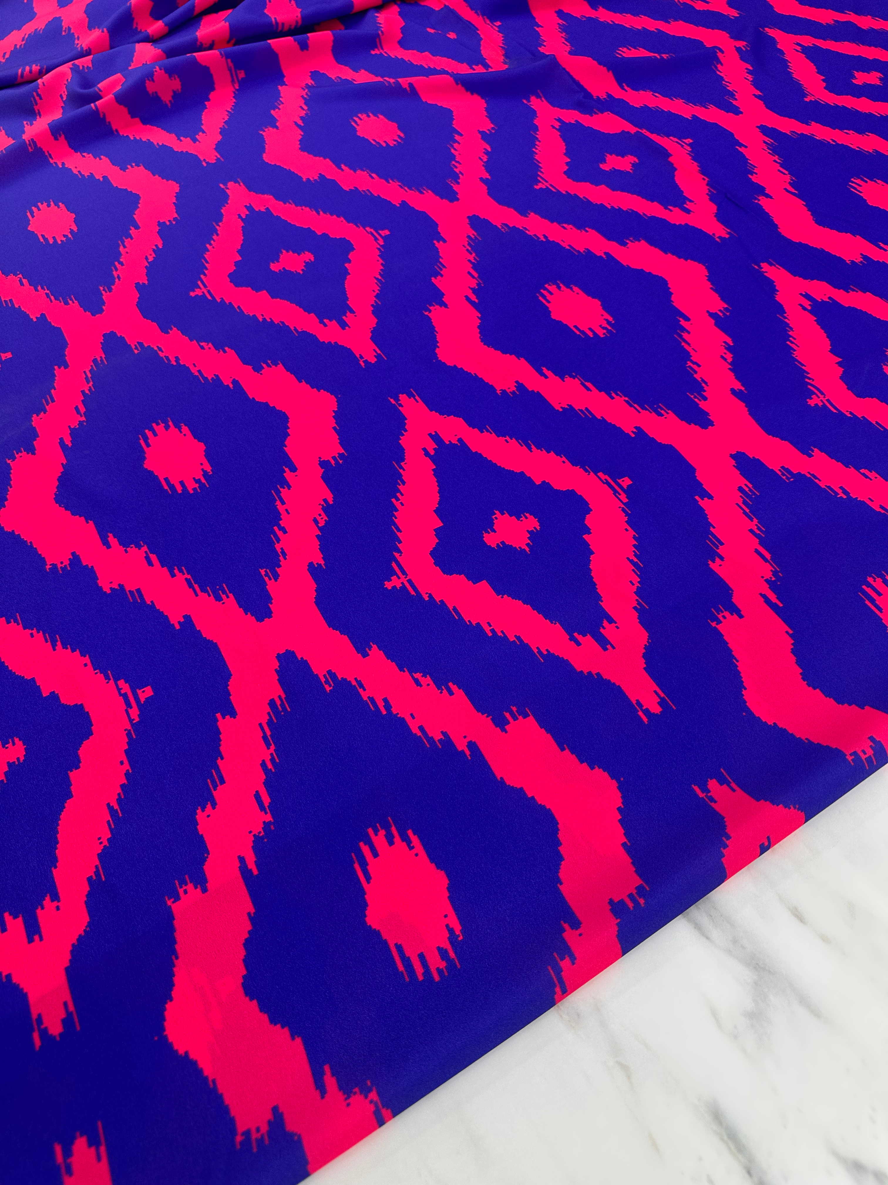 Desenli Krep Kumaş Elbise Etek Gömlek Şalvar