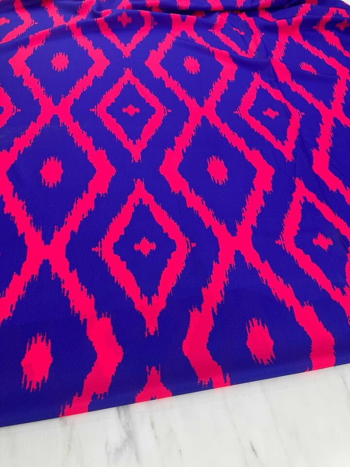 Desenli Krep Kumaş Elbise Etek Gömlek Şalvar