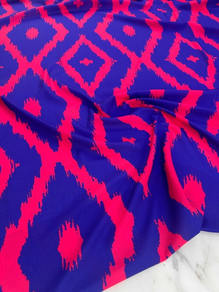 Desenli Krep Kumaş Elbise Etek Gömlek Şalvar