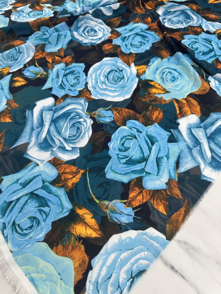 Desenli Krep Kumaş Elbise Etek Gömlek Şalvar