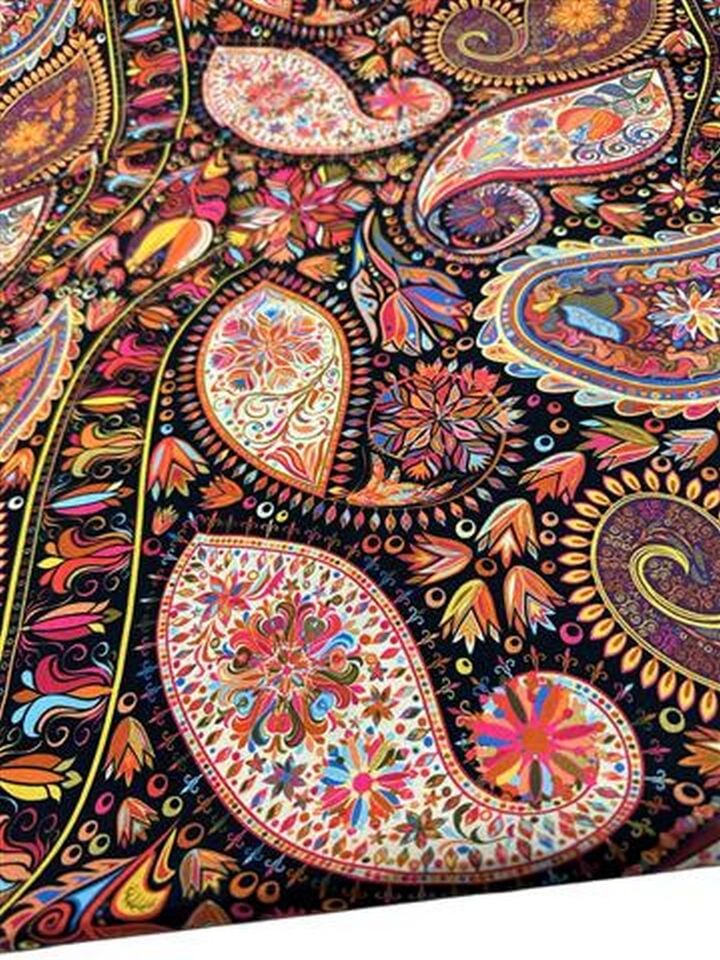 Özbek Desen Elbiselik Gömleklik Krep Kumaş