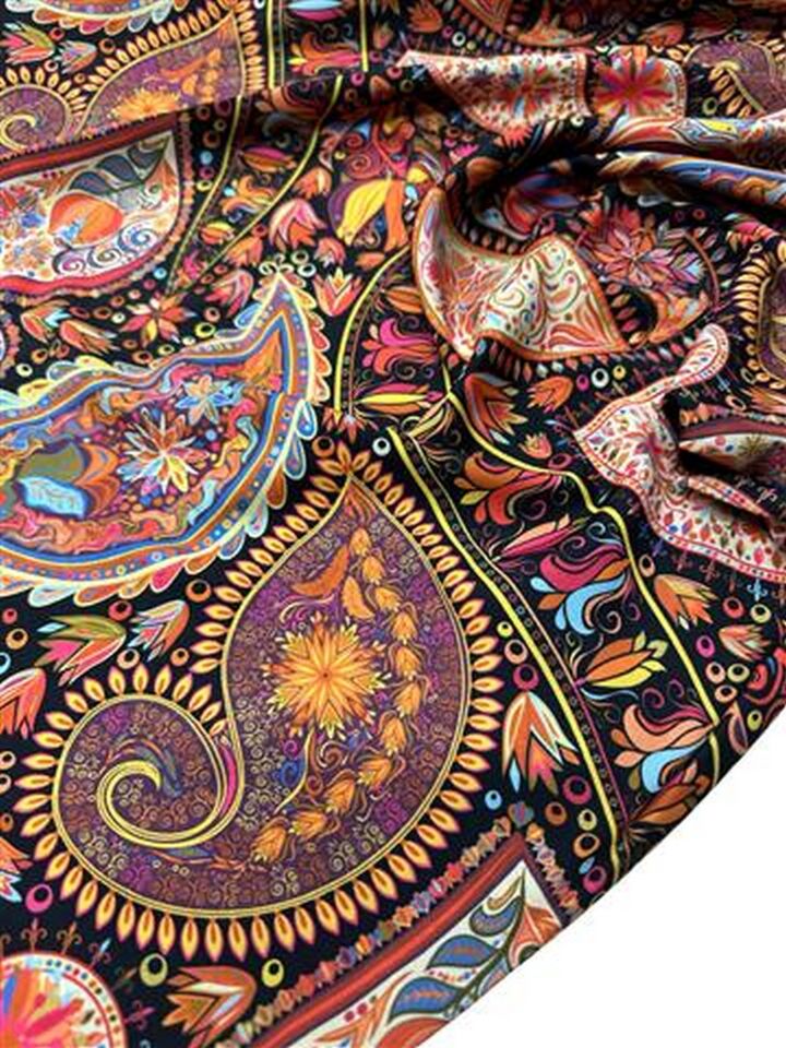 Özbek Desen Elbiselik Gömleklik Krep Kumaş