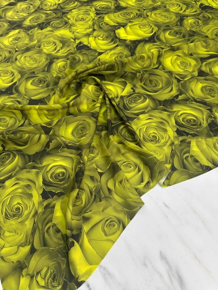 Desenli Krep Kumaş Elbise Etek Gömlek Şalvar