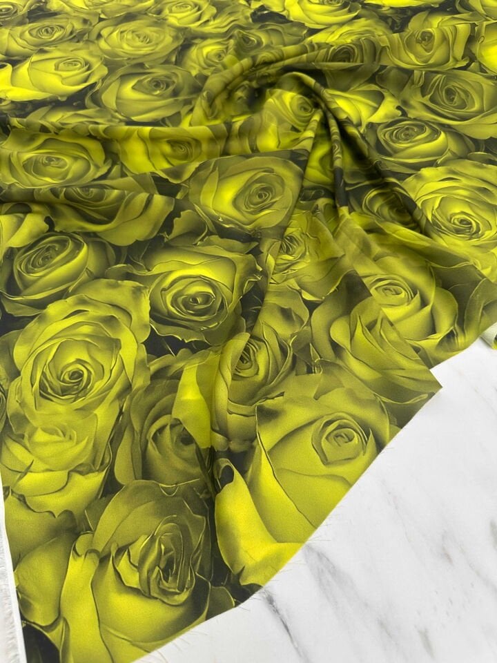 Desenli Krep Kumaş Elbise Etek Gömlek Şalvar