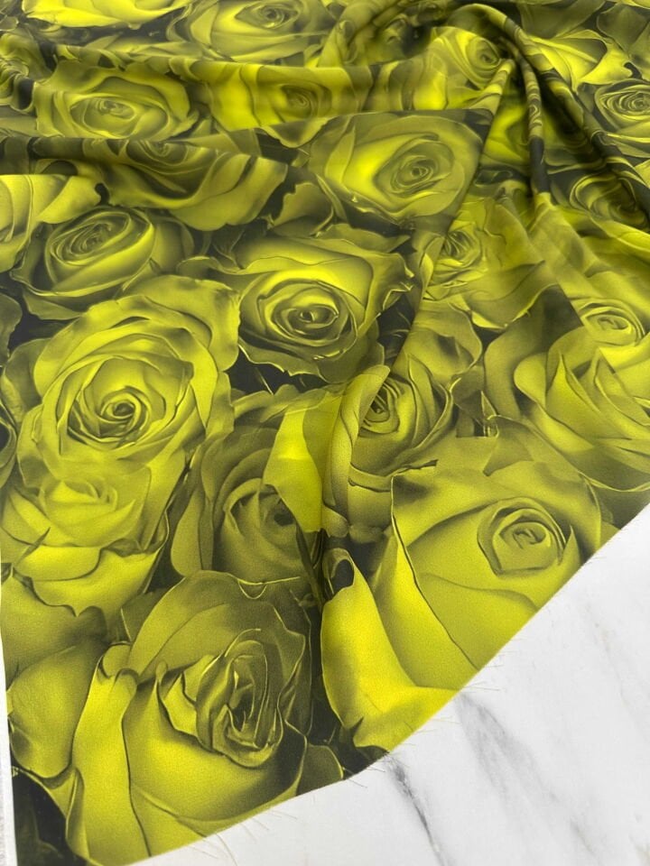 Desenli Krep Kumaş Elbise Etek Gömlek Şalvar