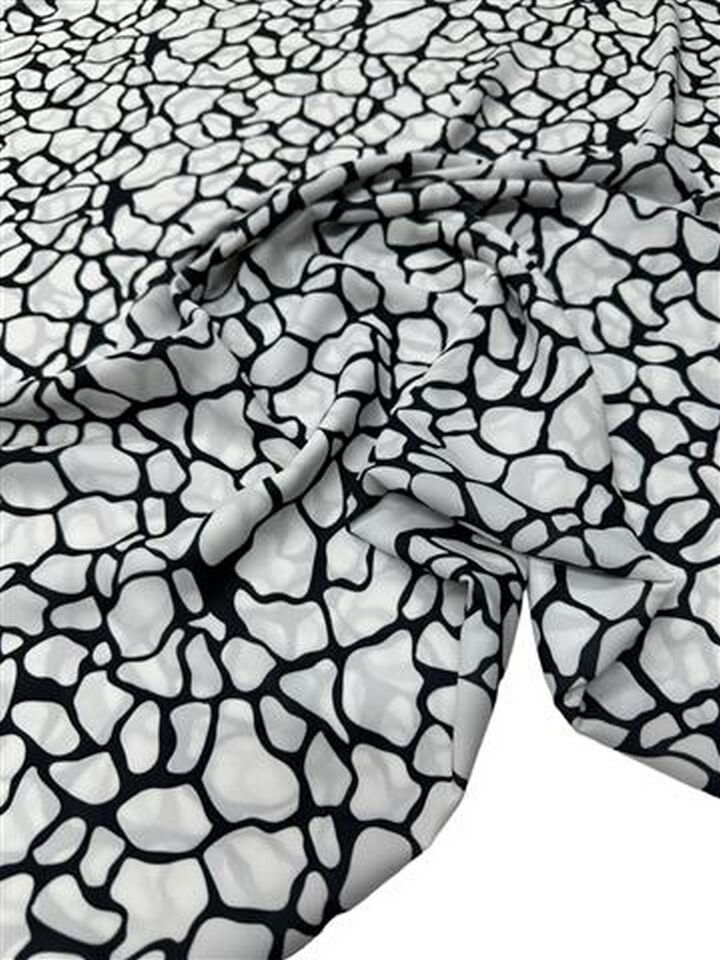 Mermer Desen Elbiselik Gömleklik Krep Kumaş