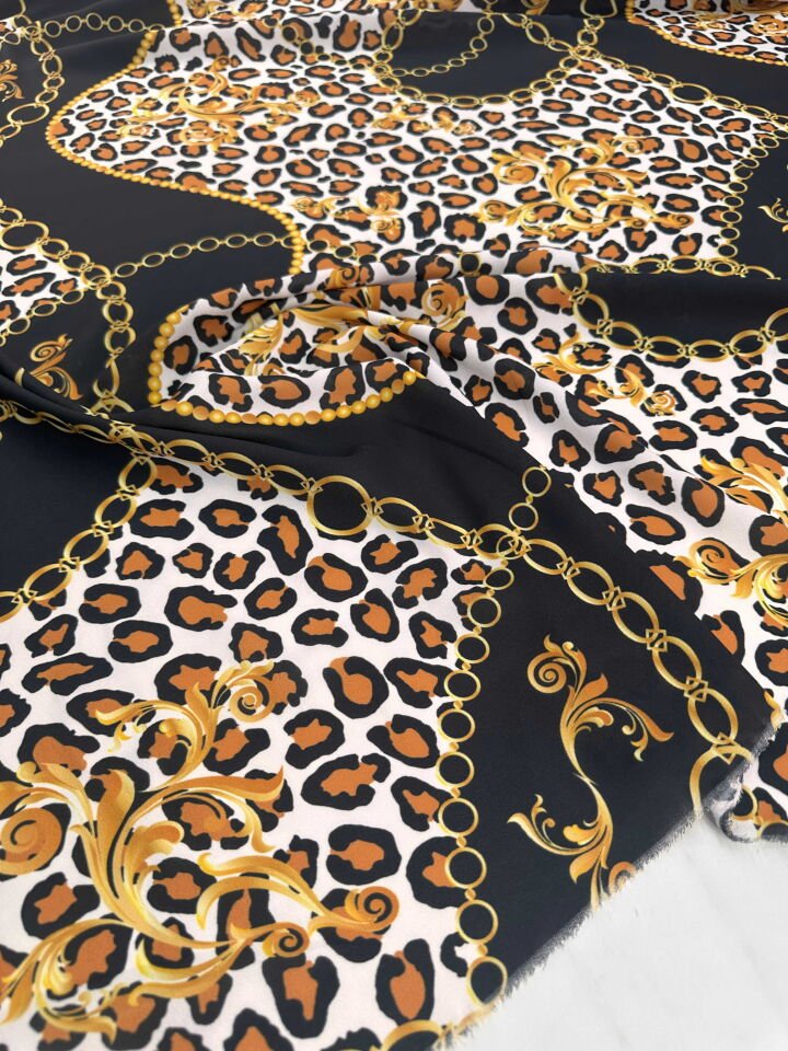 Desenli Krep Kumaş Elbise Etek Gömlek Şalvar