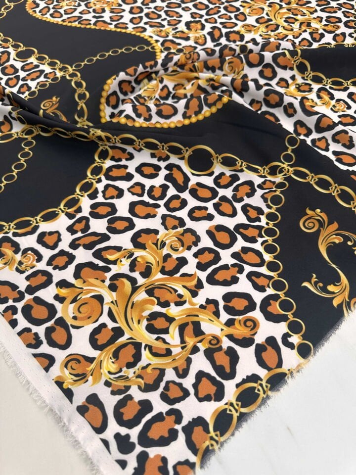 Desenli Krep Kumaş Elbise Etek Gömlek Şalvar