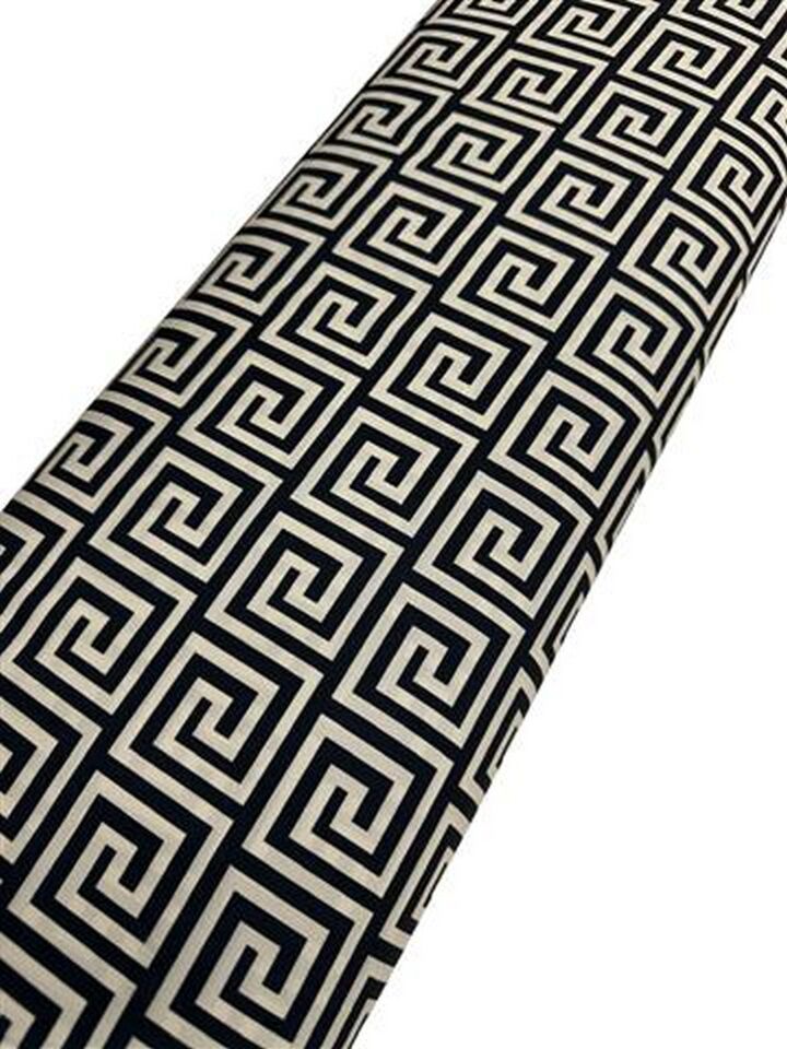 Yunan Motifleri Desen Elbiselik Gömleklik Krep Kumaş