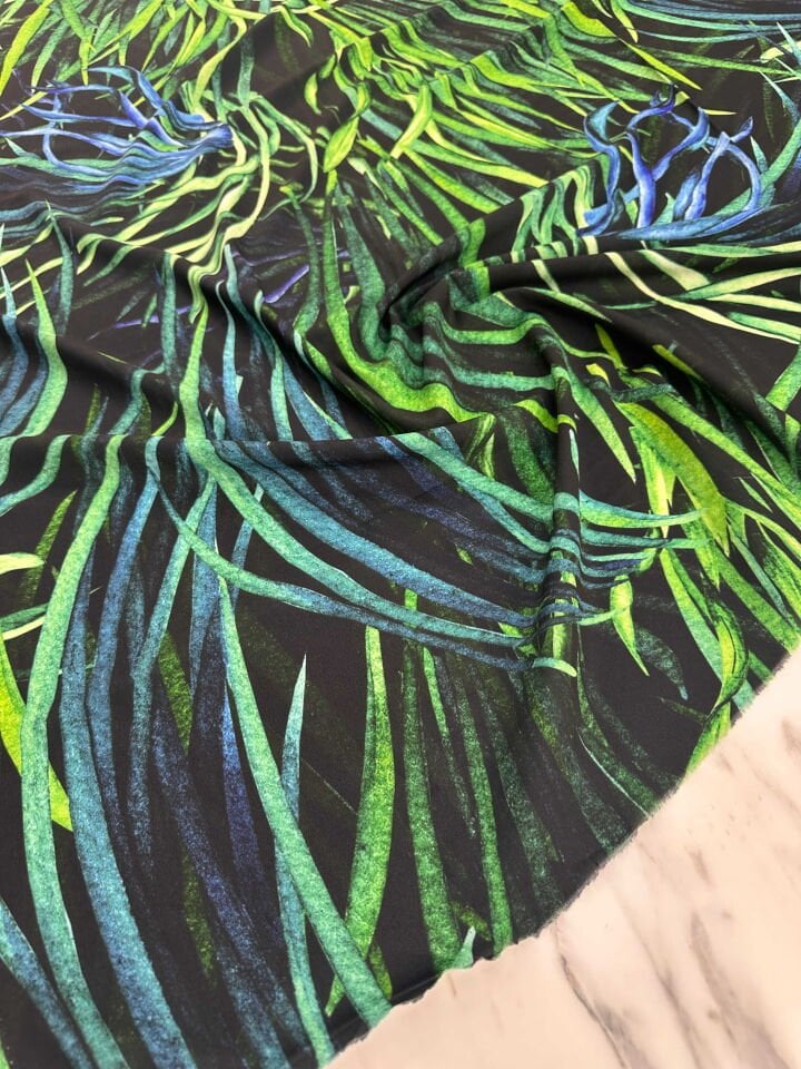 Desenli Krep Kumaş Elbise Etek Gömlek Şalvar