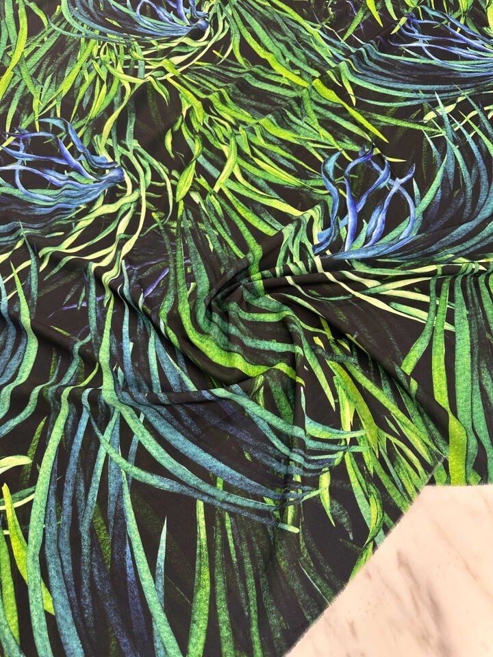 Desenli Krep Kumaş Elbise Etek Gömlek Şalvar