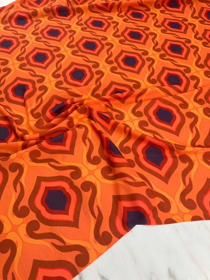 Desenli Krep Kumaş Elbise Etek Gömlek Şalvar