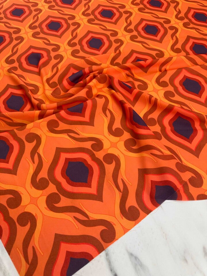 Desenli Krep Kumaş Elbise Etek Gömlek Şalvar