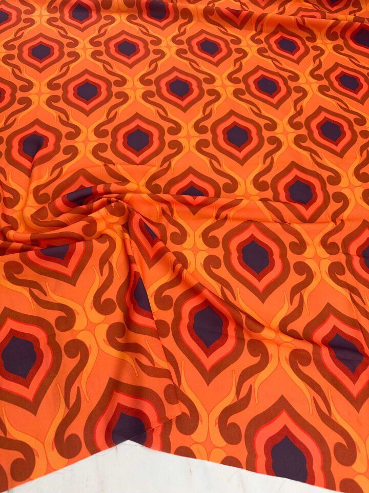 Desenli Krep Kumaş Elbise Etek Gömlek Şalvar