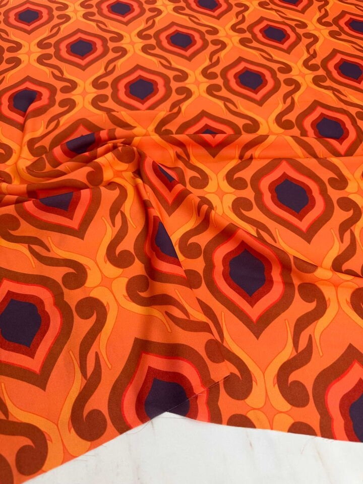 Desenli Krep Kumaş Elbise Etek Gömlek Şalvar