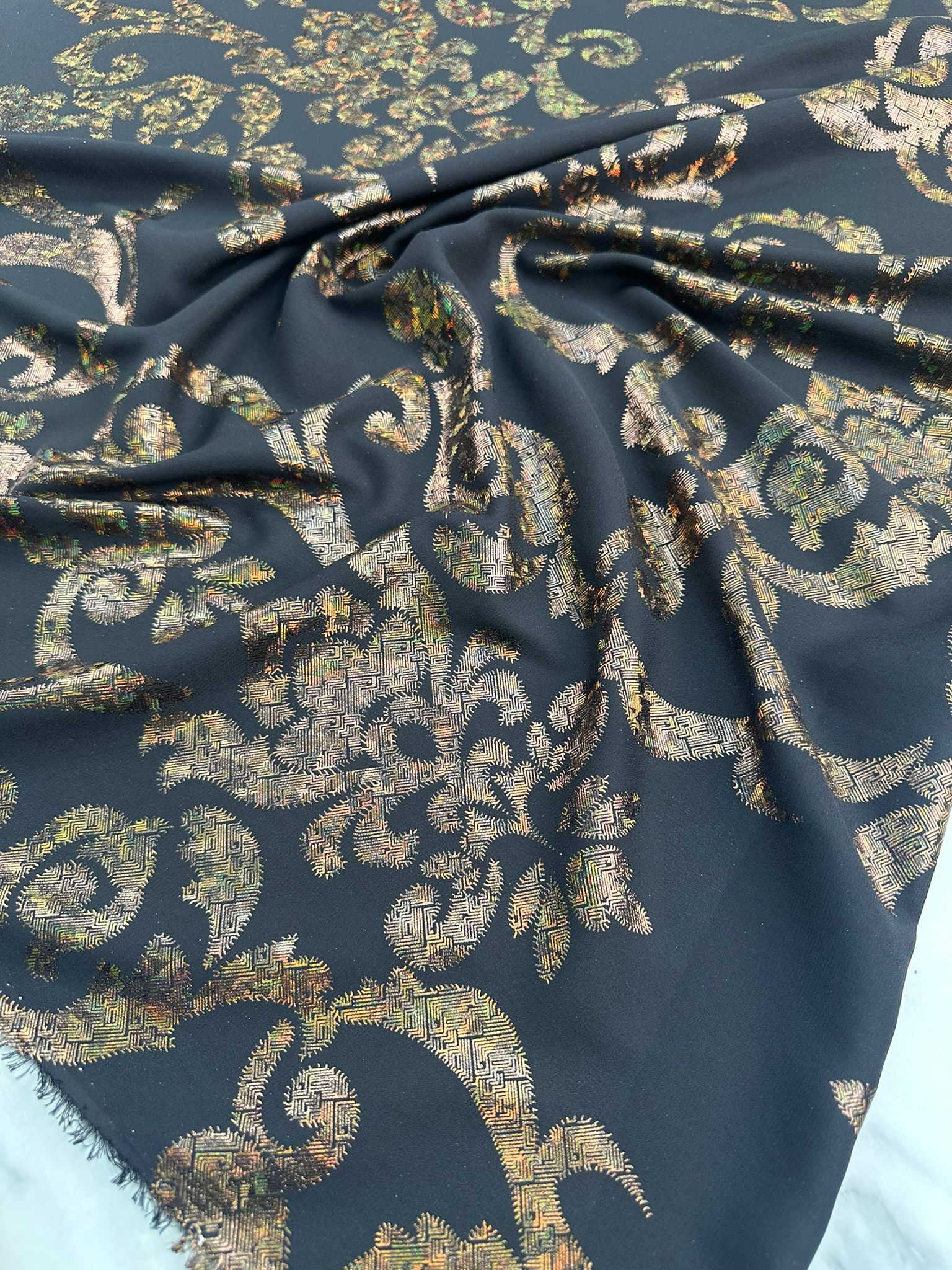 Fantazi Varak Kablama Hologram Krep Kumaş Yumuşak