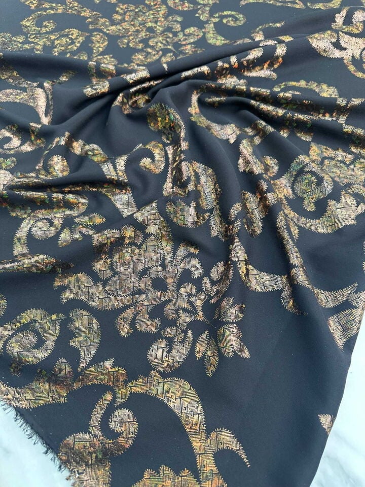 Fantazi Varak Kablama Hologram Krep Kumaş Yumuşak