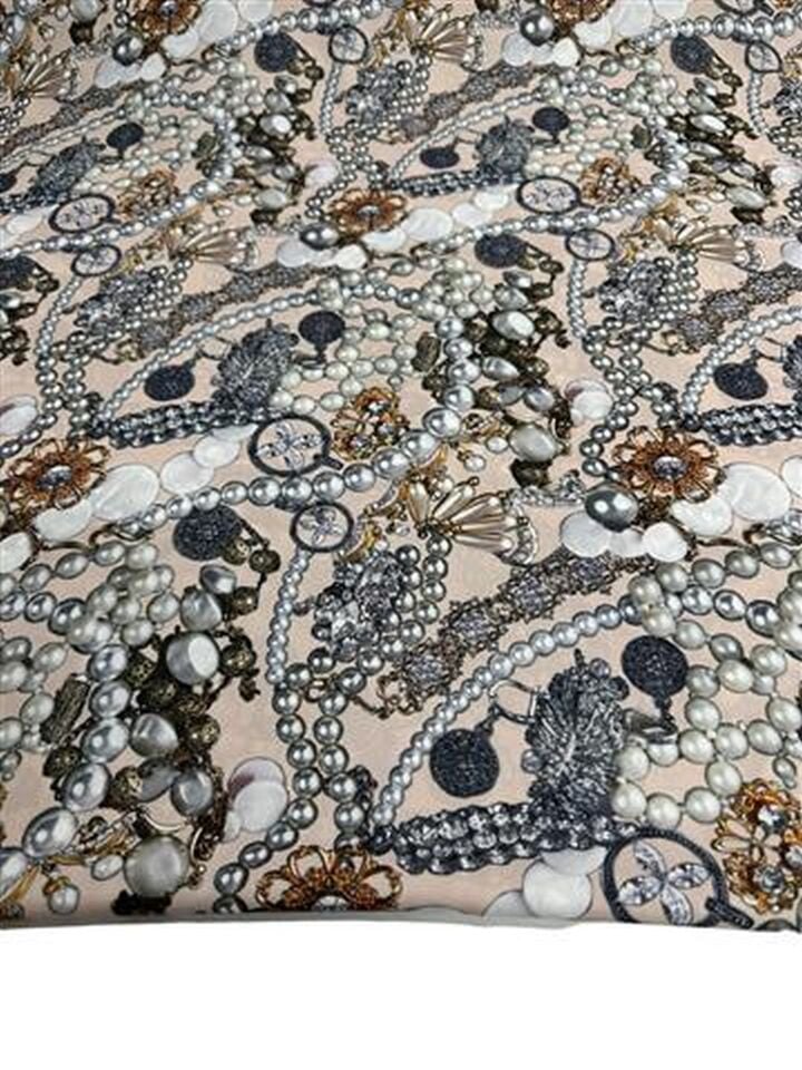 İnci Desen Elbiselik Gömleklik Krep Kumaş