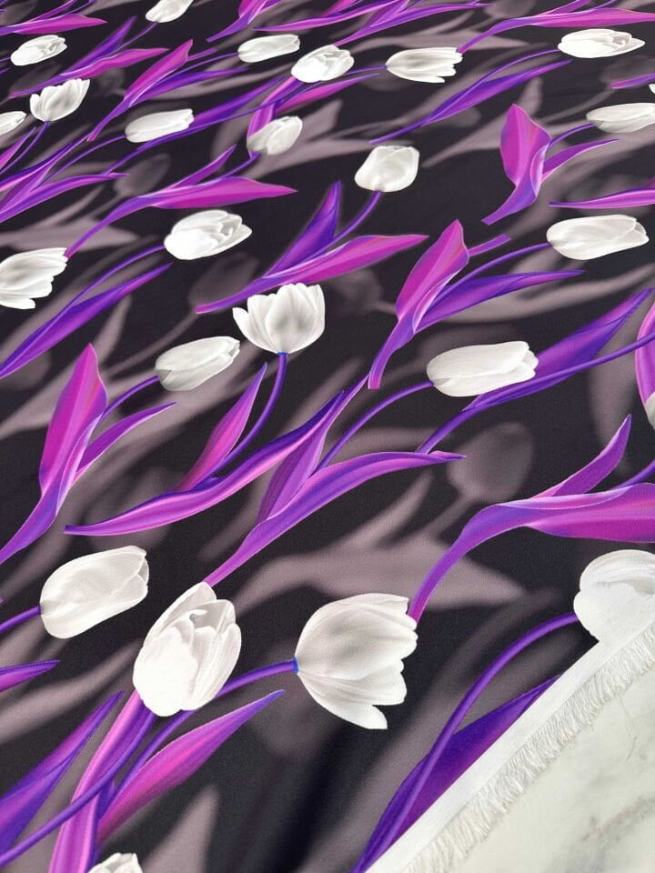 Desenli Krep Kumaş Elbise Etek Gömlek Şalvar