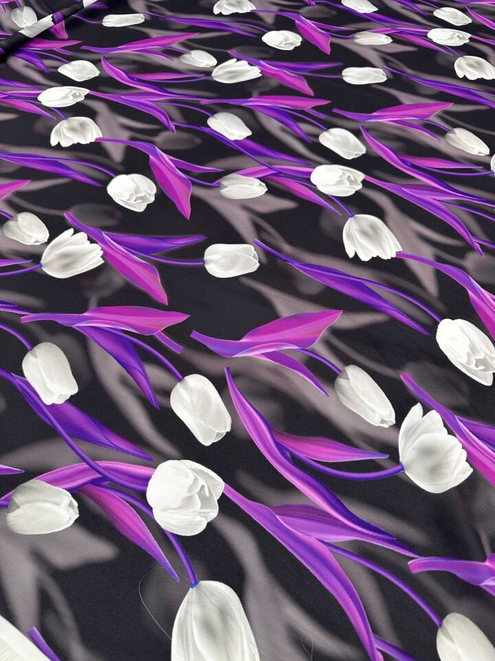 Desenli Krep Kumaş Elbise Etek Gömlek Şalvar