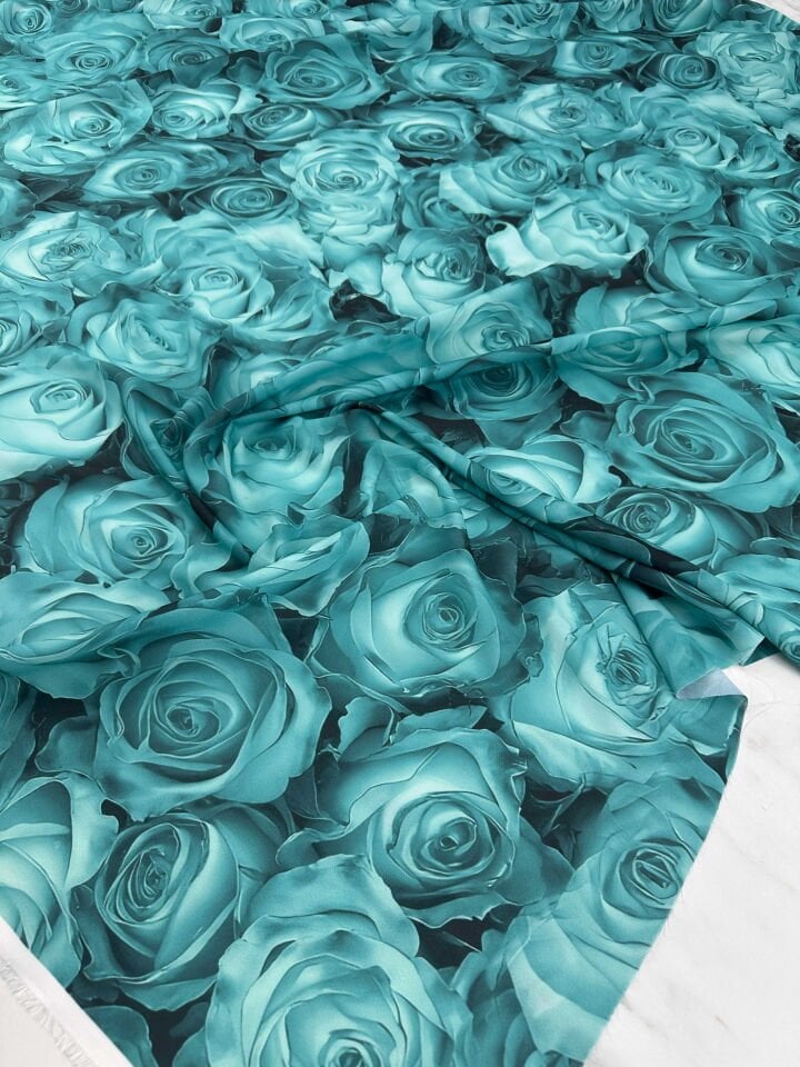 Desenli Krep Kumaş Elbise Etek Gömlek Şalvar