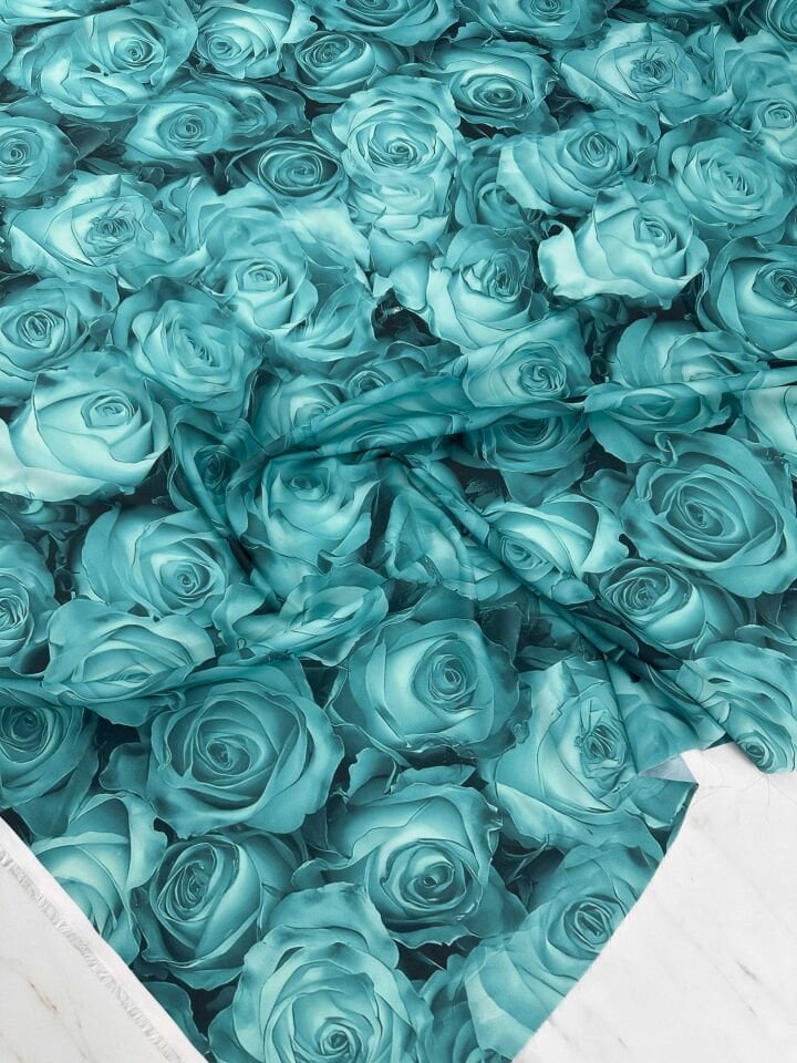 Desenli Krep Kumaş Elbise Etek Gömlek Şalvar